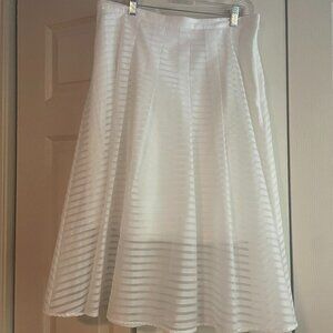 Leifsdottir White Sheer Stripe Skirt
